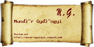 Munár Gyöngyi névjegykártya